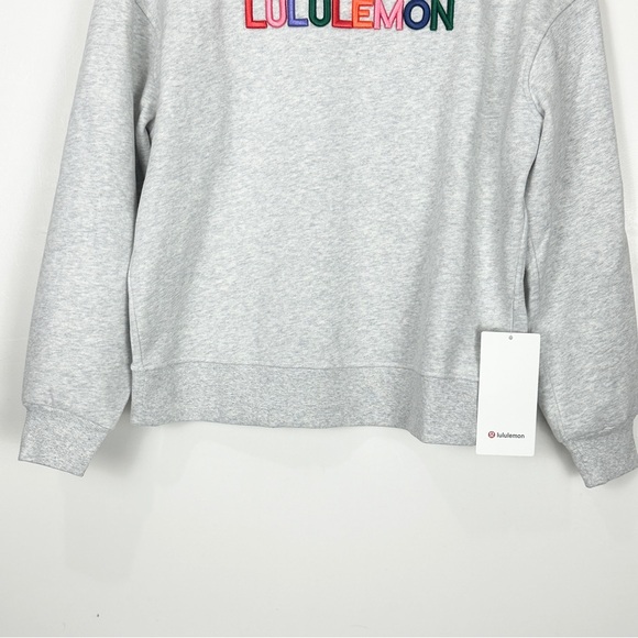 NWT Lululemon Perfectly Oversized Fleece Crew Graphic Grey Size S LW3IL7S - Picture 6 of 14